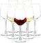 Set of 8 Long Stem Wine Glasses, 12oz Clear Red/White - Perfect for Parties, Weddings, and Home Use.