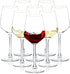 Set of 8 Long Stem Wine Glasses, 12oz Clear Red/White - Perfect for Parties, Weddings, and Home Use.