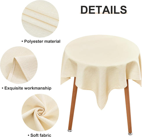 36x36 Inch Wolkemer Square Tablecloth Rustic Textured Polyester Tablecloths Washable Farmhouse Table Cover
