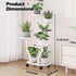 4 Plant Stand Indoor Outdoor Tier Flower Holder with Wheels Metal Plant Shelf Corner Display Rack Multi Plants Sheleves