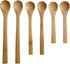 Small Bamboo Spoons Set, Six Multi-size Soup Spoons, Mini Teaspoons for Coffee, Tea, Jam, Herbs, Salts, Desserts