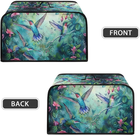 Hummingbird Crock Pot Cover, Floral Slow Cooker Dust Cover with Storage Pockets, Machine Washable