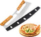 Pizza Cutter Rocker with Wooden Handles & Protective Cover by Zocy, 14" Sharp Stainless Steel Slicer