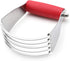 Spring Chef Dough Blender, Heavy Duty Professional Pastry Cutter, Medium Size with Stainless Steel Blades, Red