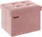 SONGMICS Storage Ottoman, Foldable Small Ottoman Foot Rest, 12.2 x 16.1 Inches
