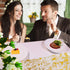 2 11"x108", Snowkingdom Pieces Gold Table Runner, Sequin Glitter Foil Metallic Thin Mesh Runner Roll Gold Table