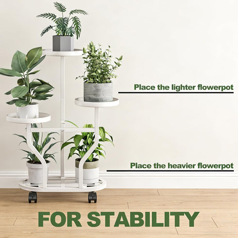 3 3 Plant Stand with Wheels Tier Metal Plant Holder Corner Flower Shelf for Multiple Plants Display Rack for Bedroom
