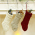 Set of 2 Crochet Knitted Christmas Stockings, Large 46CM Red White Cable Knit for Home Decor