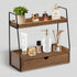 2-Tier Bathroom Organizer Countertop with Drawer, Wood Counter Organizer for Bathroom Decor,