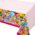 Sweet Candy Lollipop Plastic Tablecloth - Rectangle Disposable Table Cover for Candyland Themed Party, 52 x 90 inches