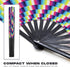 GloFX Folding Fan - Large Trippy Rave Clack Hand Fan for Men/Women for Events, Parties, Dance, Gift