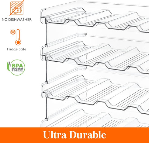 Lifewit Stackable Water Bottle Organizer (3 Pack) - Kitchen Pantry Storage for 10 Bottles, Plastic Fridge Holder,