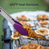 U-Taste Kitchen Tongs, 7/9/12 inches Cooking Tongs with High Heat-Resistant Non-Stick Tips, Pack of 3 (Purple)
