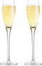 Bella Vino Hand Blown Crystal Champagne Flutes - Set of 2, 10.5", Clear, 7 oz, Premium Crystal Glasses, Great Gift