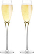 Bella Vino Hand Blown Crystal Champagne Flutes - Set of 2, 10.5", Clear, 7 oz, Premium Crystal Glasses, Great Gift