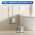 Toilet Brush and Holder Set, Silicone Toilet Bowl Cleaner Brush for Bathroom & RV Cleaning, Space Saving Design
