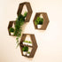 Set 4 Large Hexagon Floating Shelves of Honeycomb Shelf, Crystal Display Shelf, Wood Hexagon Wall Shelves, Farmhouse