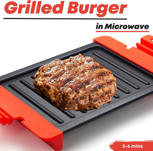 Maconee Microwave Sandwich Maker | Microwave Grill Cheese Maker | Fast Cooking and Dishwasher Safe (Orange)
