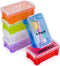 6Pack Colorful Small Plastic Containers, 5.3" X 3.0" X 2.0" - Stackable Mini Storage Box with Lid for Jewelry, Crafts