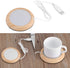 USB Wood Grain Cup Warmer with USB Cable, Electric Drink Plate Tea Mat Coffee Warmer Pad for Home Use