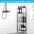 HuggieGems 3-Tier Black Shower Caddy Organizer with Hooks