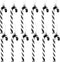GWHOLE 12 PCS Candy Cane Christmas Decoration, Black and White Plastic Candy Cane Ornaments for Christmas Tree Wreath