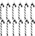 GWHOLE 12 PCS Candy Cane Christmas Decoration, Black and White Plastic Candy Cane Ornaments for Christmas Tree Wreath