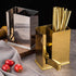 kaileyouxiangongsi Stainless Steel Utensil Holder, 2 Compartments Mesh Drying Rack for Kitchen (Golden)