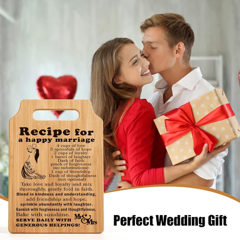 Wedding Gift for Couple 2024: Kitchen Cutting Board for Newlyweds, Bridal Shower, and Engagement Gifts