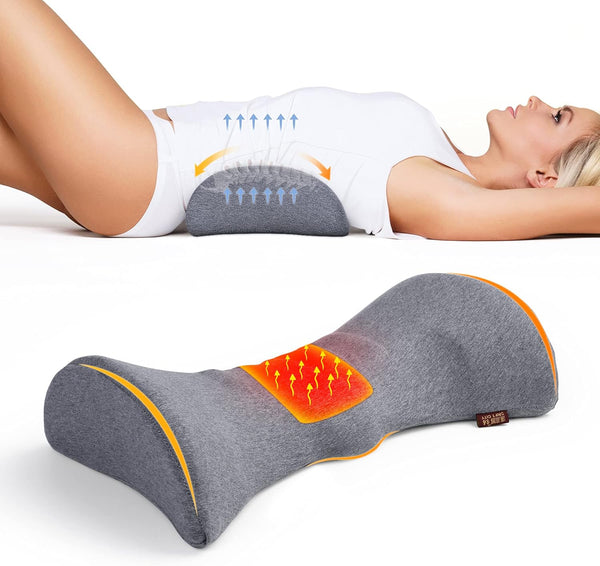 Cozyhealth Lumbar Support Pillow for Sleeping, Heated Lower Back Pillow with Graphene