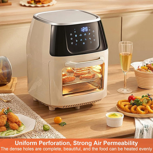 Numola 100 Pcs Air Fryer Liners Disposable Parchment Paper, 9 Inch Perforated Sheets for Baking, Non-Stick Steamer Liner