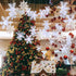 OuMuaMua Winter Christmas Hanging Snowflake Decorations, 12PCS Garland & 12PCS 3D Glittery Large White Snowflakes
