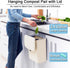 2.4 Counter Tiyafuro Gallon Kitchen Compost Bin for Top or Under Sink, Hanging Small Trash Can with Lid