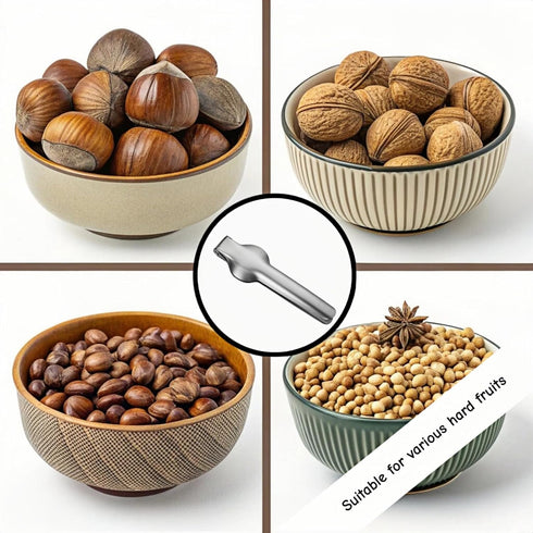 Geettcaifu 430 Protable Multifunction Nutcracker, Chestnut Clip, Stainless Steel Chestnut Cutter Tool, Pistachio, Nut