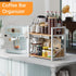 Kitchen-Countertop-Organizer-Shelf, 2 Counter,Wooden RUILALIFE Tier Coffee Bar Station Organizer for Spice Rack Shelf