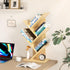 5 SHEEPAM Tier Tree Book Shelf, Small Desktop Bookshelf with Storage Organizer, Wood Bookcase, Desk Display