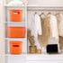 Hoolerry 8 Pieces Colorful Storage Bins with Lid and Handle - Stackable Plastic Baskets for Bedroom Office