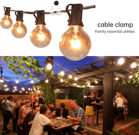 50 Pack 10 Outdoor Lighting Clips, Clear Plastic Wall Mount Hooks for Hanging Christmas, Led, Fairy Lights, Pound