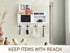 Rebee Vision Wall Mount Key and Mail Organizer, Decorative White Key Holder for Wall, Rustic Home Decor