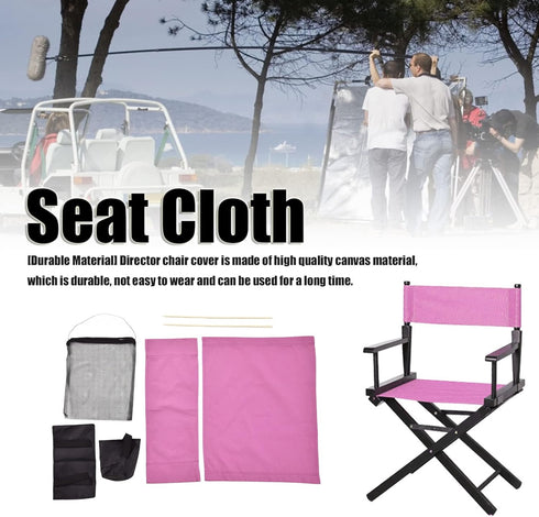 Director Chair Cover - Durable Wear Resistant Canvas Chair Seat for Office, Rose Red