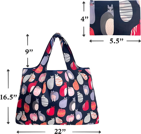 allydrew Large Foldable Tote Nylon Reusable Grocery Bags