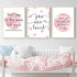PUYIQARE (16x24inchx3 I Love You To The Moon And Back Wall Art prints Pictures Pink Moon Posters Canvas Painting