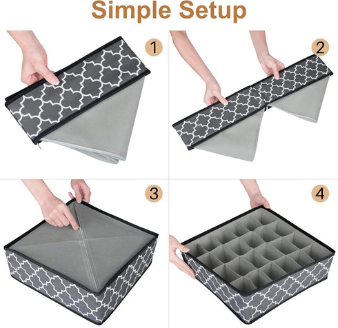 Organizer Divider, Foldable Closet Storage Organizer Basket, Fabric Organization Bins for Clothes, 6 Pack