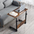 HomVent Brown-31.5" Wx15.7 Adjustable TV Tray Table Rolling Sofa Side Snack Table with Wheels Portable C-Shape Dinner