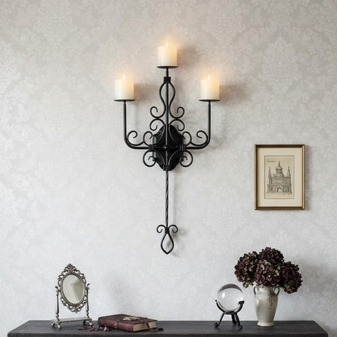 Holder3 RoomSet 1 Large Wall Sconce Candle Iron Candelabra,Gothic Victorian Metal Wall DecorOversized Wall Candle