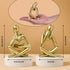 suruim Gold Reading Women Statue, Thinker Sculptures, Abstract Art Figurine, Gold Shelf Decor, Gold Desk Decor