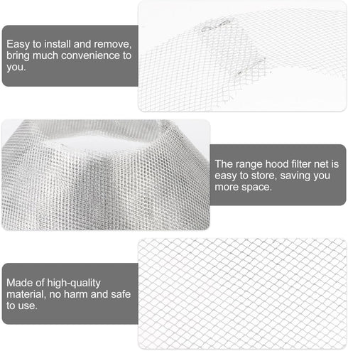10PCS Round Range Hood Filter, Stove Hood Grease Mesh for Kitchen, Cooker Net