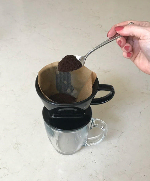 Coffee Pour Over Single Cup Ceramic Brewer Coffee Maker (Black)