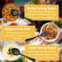 6 PCS Stainless Steel Serving Utensils Set, Large Slotted Spoons, Forks, Ice Sugar Tongs, Cake Server, Black for Buffet