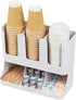 Mind Reader Cup and Condiment Station, 6-Compartment Countertop Organizer for Coffee Bar (White)